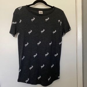 VS PINK Gray Short Sleeve T-Shirt